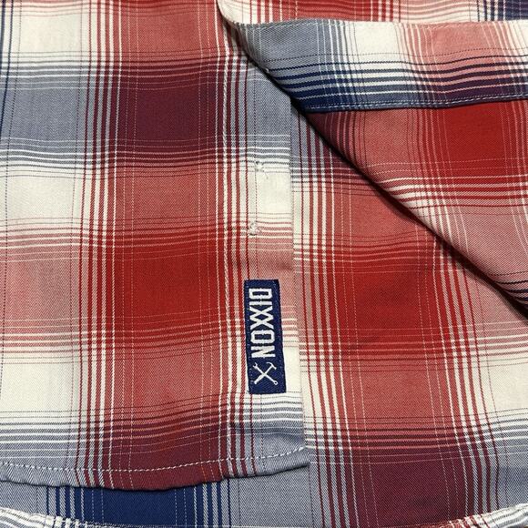 Dixxon Flannel Co All-Star Bamboo Short Sleeve Men’s Small Red White Blue Plaid - Picture 13 of 16